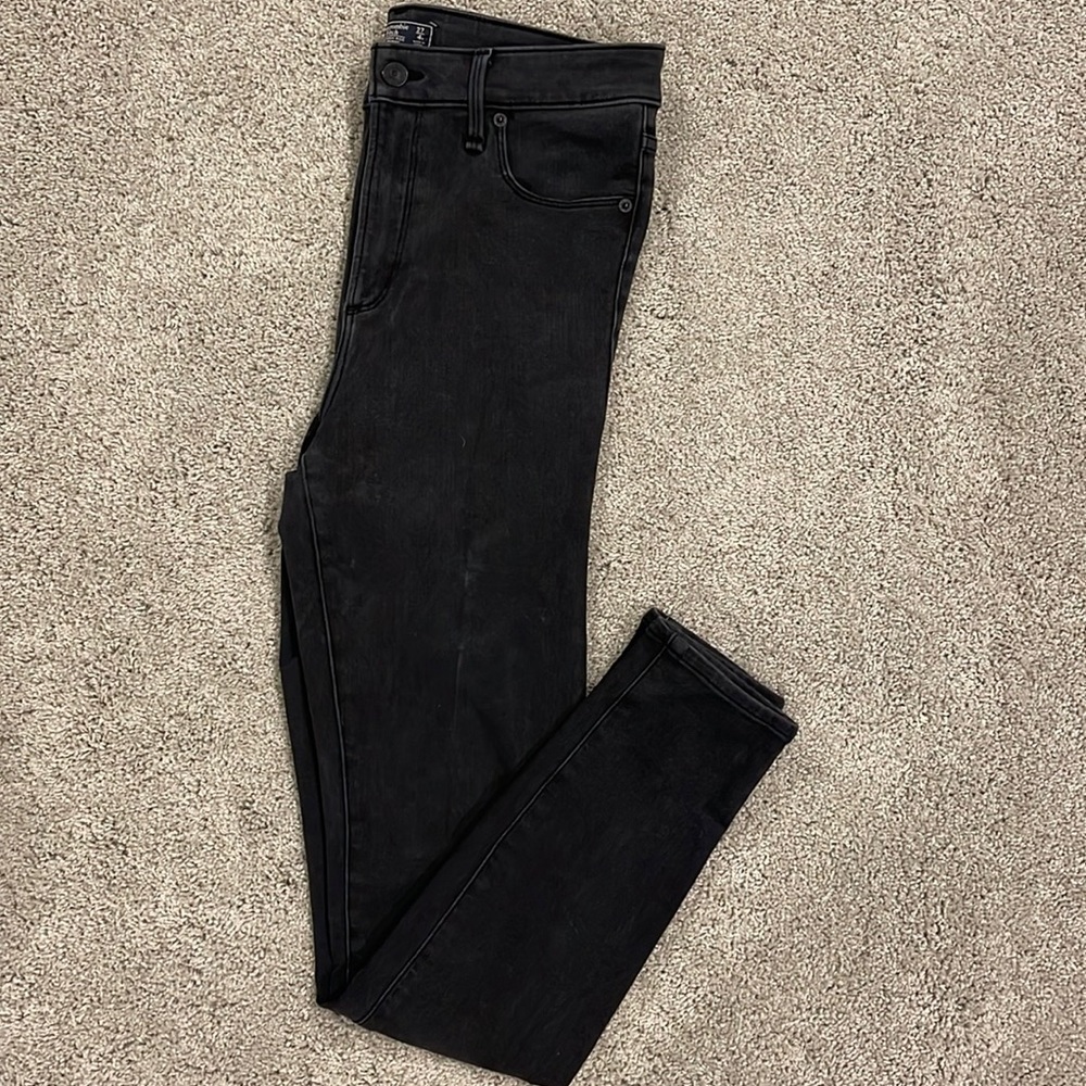 Abercrombie & Fitch - Dark Gray High Rise Super Skinny jeans, size 4R.